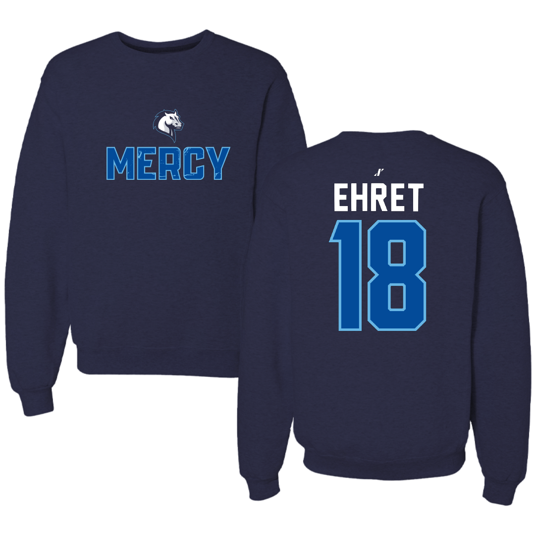 Mercy University Baseball Navy General Crewneck - #18 Ryan Ehret