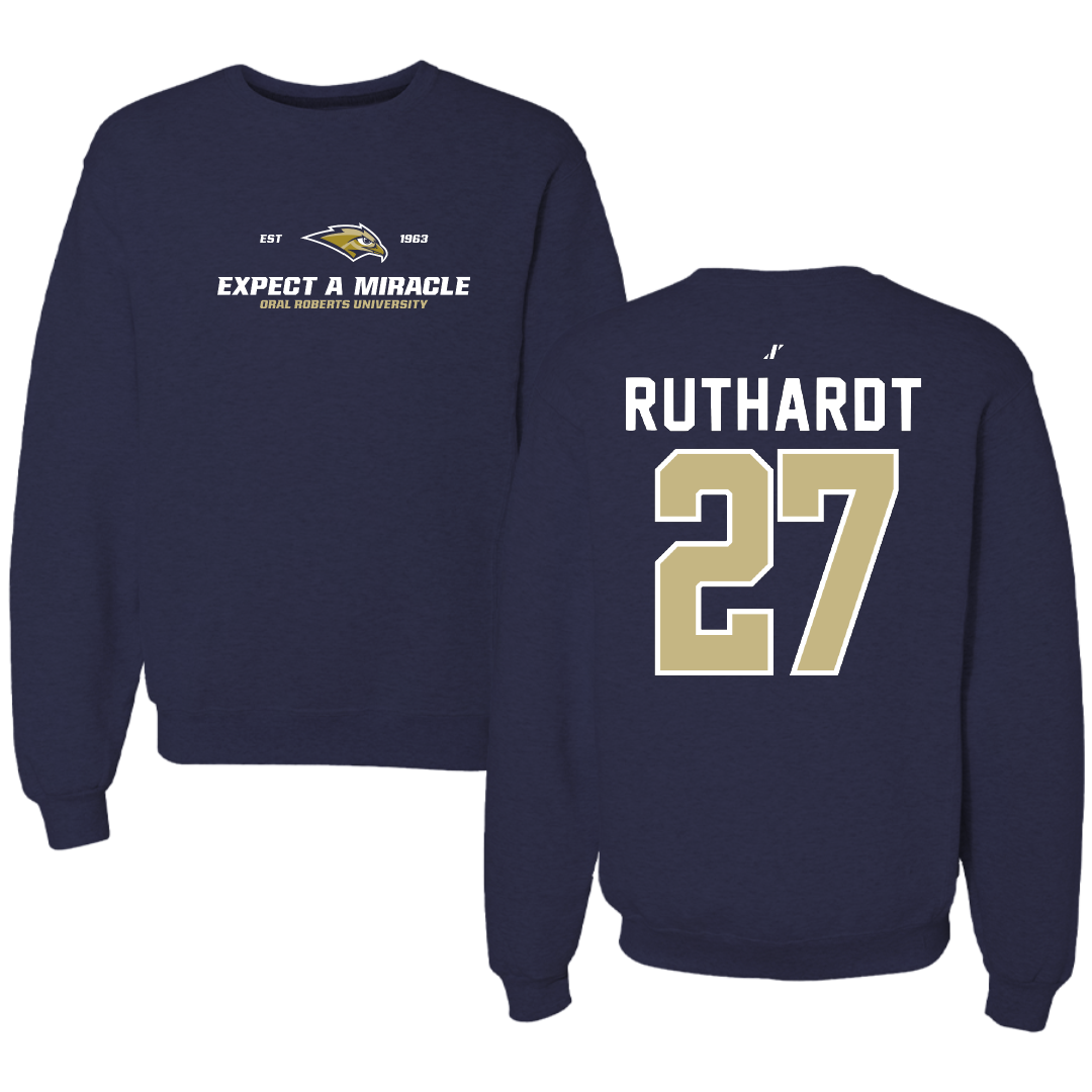 Oral Roberts University Baseball Navy General Crewneck - #27 Keaton Ruthardt