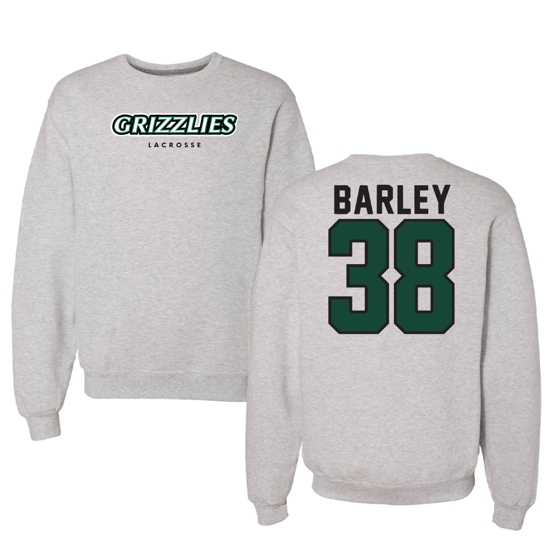 Adams State University Lacrosse Gray Grizzlies Crewneck - #38 Kai Barley