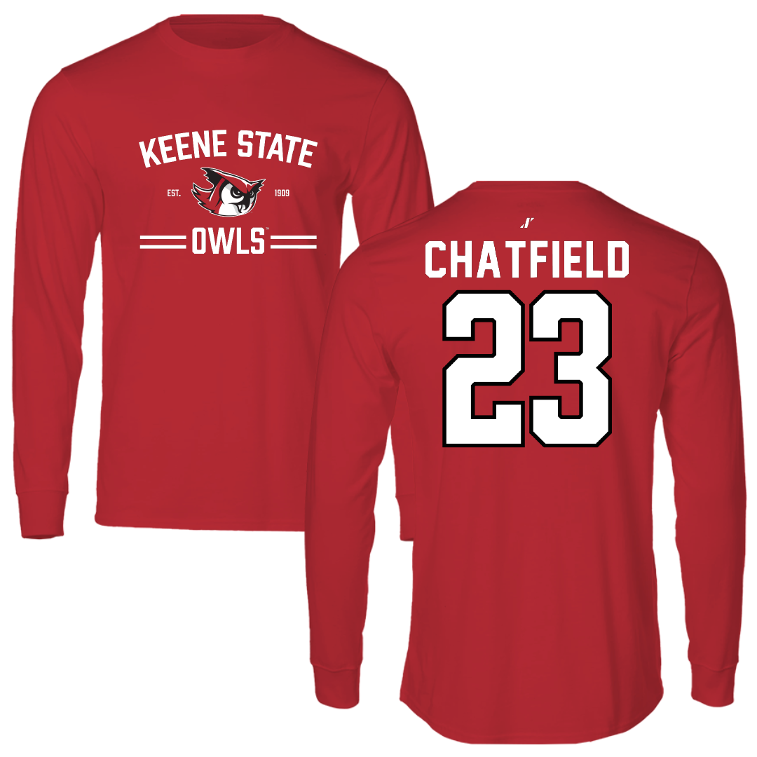 Keene State College Baseball Red General Long Sleeve - #23 Jonathan Chatfield