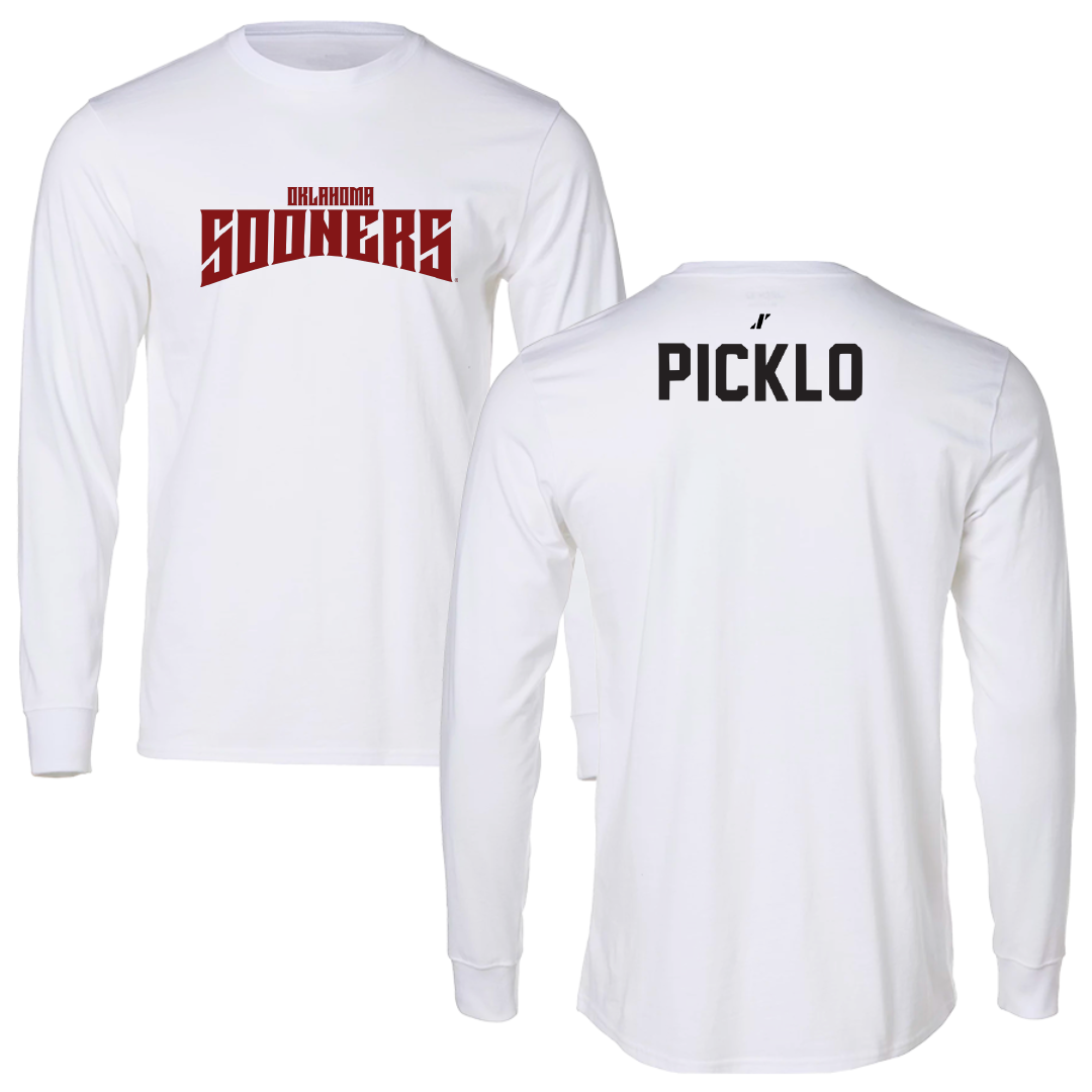 University of Oklahoma Wrestling White Classic Performance Long Sleeve - Cam Picklo