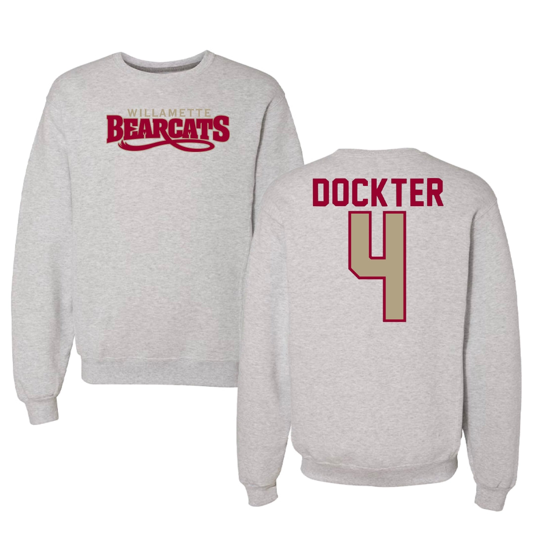 Willamette University Basketball Gray Crewneck - #4 Alexis Dockter
