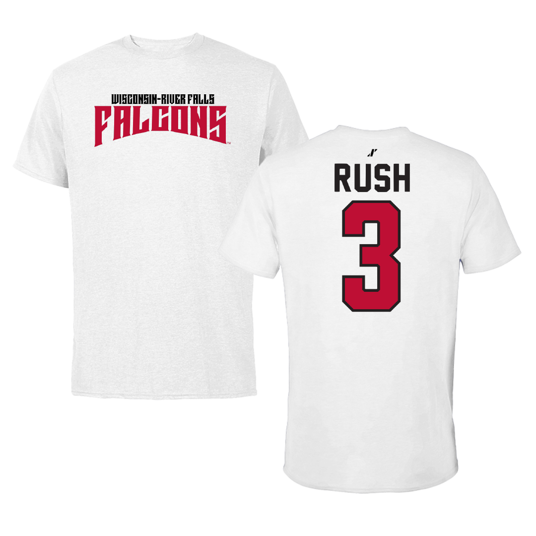 University of Wisconsin-River Falls Football White Classic Performance Tee - #3 Austin Rush