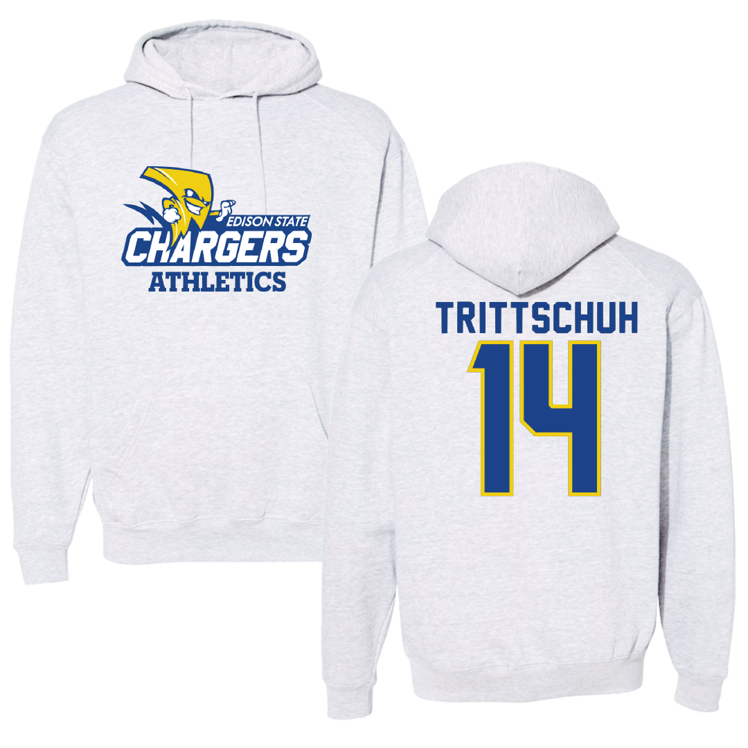 Edison State Community College Volleyball Light Gray Hoodie - #14 Madelyn Trittschuh