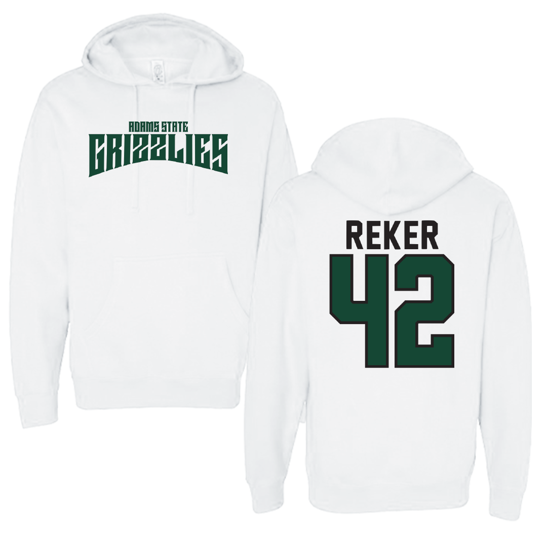 Adams State University Baseball White Classic Hoodie - #42 Seth Reker