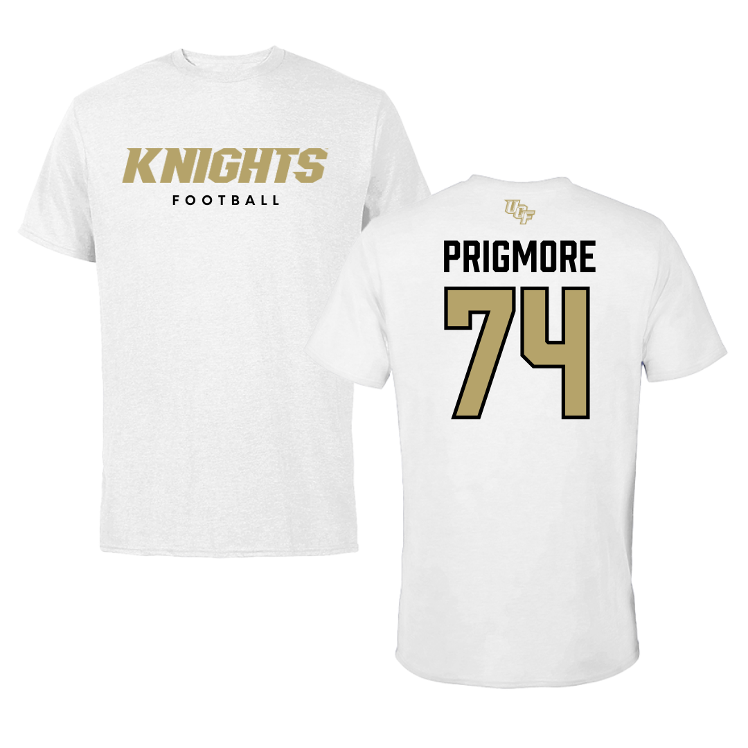 University of Central Florida Football White Block Performance Tee - #74 Matthew Prigmore