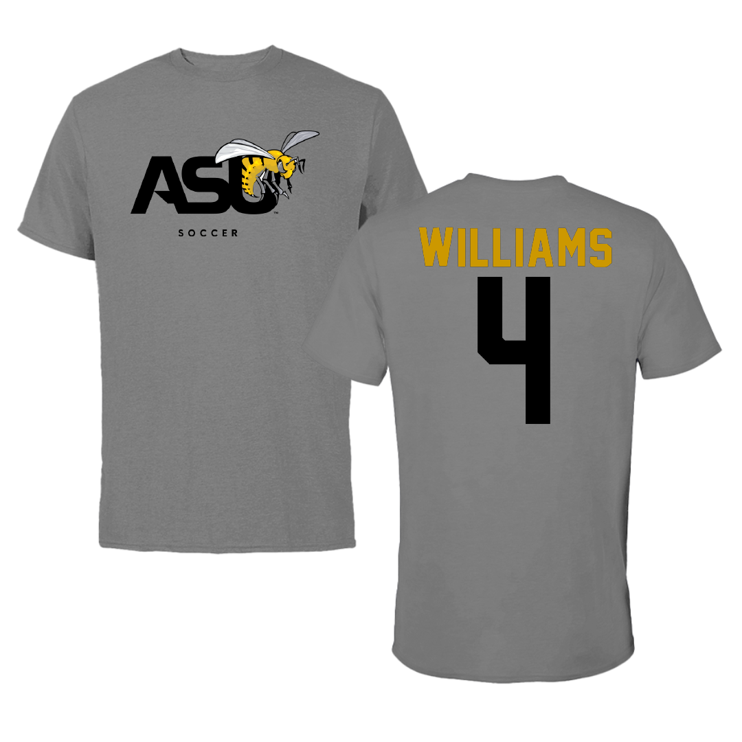 Alabama State University Soccer Dark Gray Tee - #4 Tatyana Williams