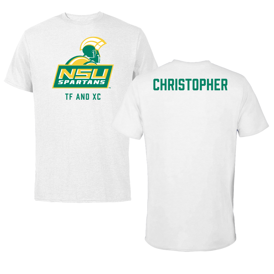 Norfolk State University TF and XC White Performance Tee - Jahquan Christopher
