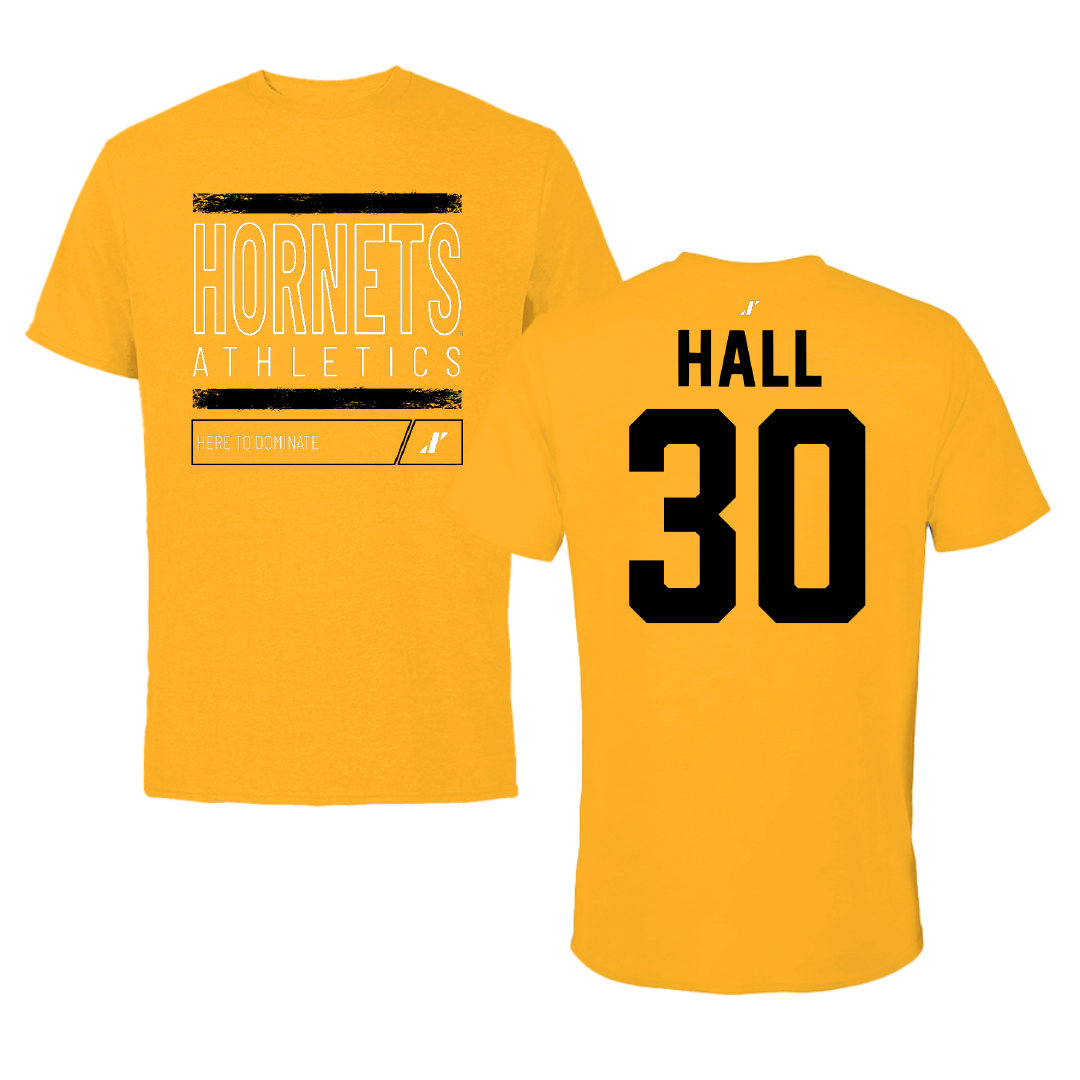 Alabama State University Basketball Gold Dominate Tee - #30 Anaja Hall