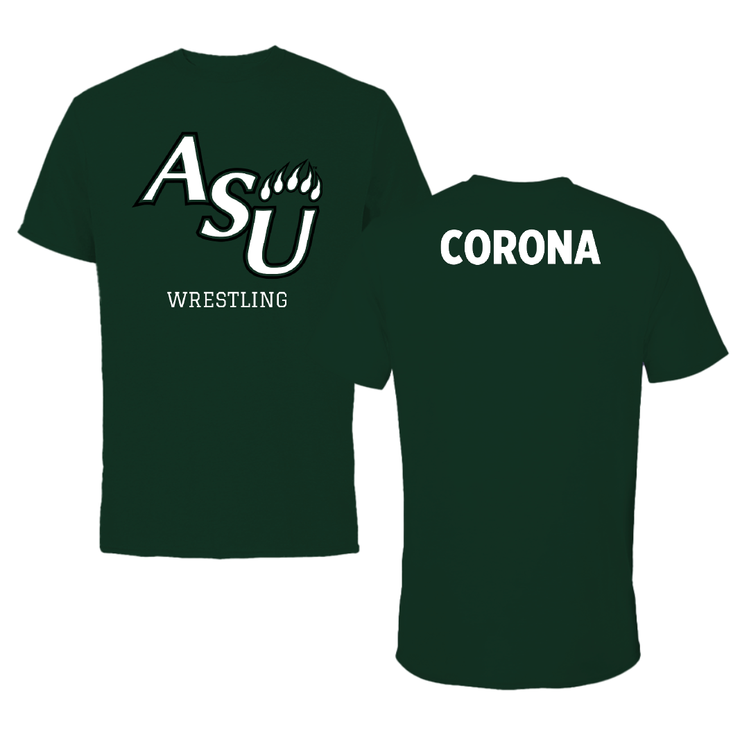 Adams State University Wrestling Forest Green Performance Tee - Logan Corona