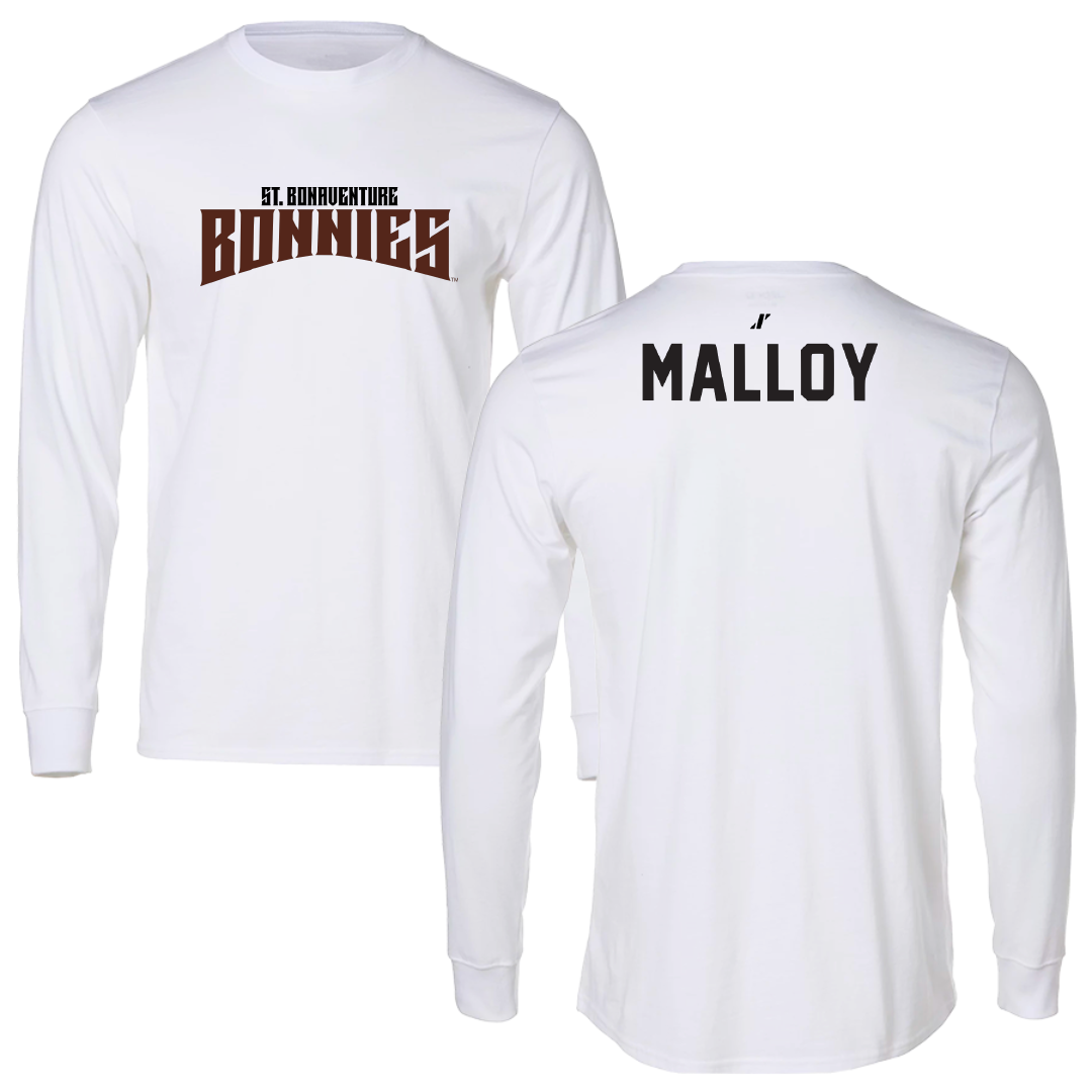 St. Bonaventure University TF and XC White Classic Performance Long Sleeve - Casey Malloy