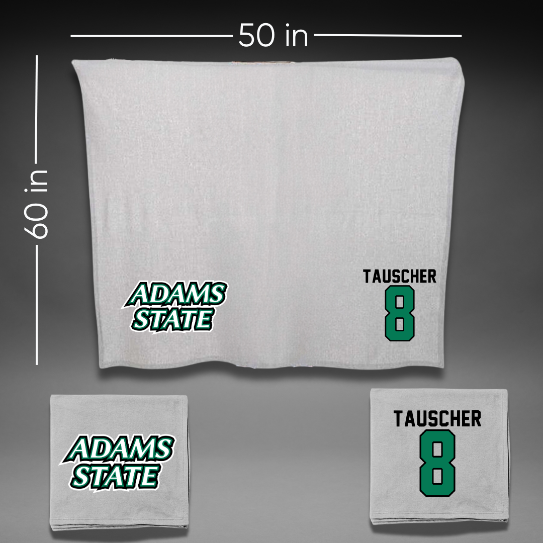 Adams State University Baseball Gray Blanket - #8 Ayden Tauscher