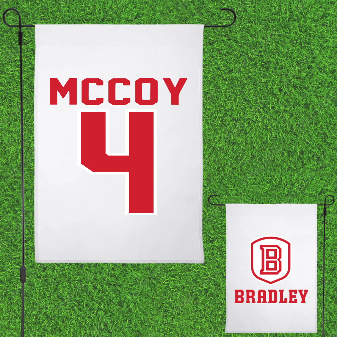 Bradley University Softball White Garden Flag - #4 Kierston McCoy