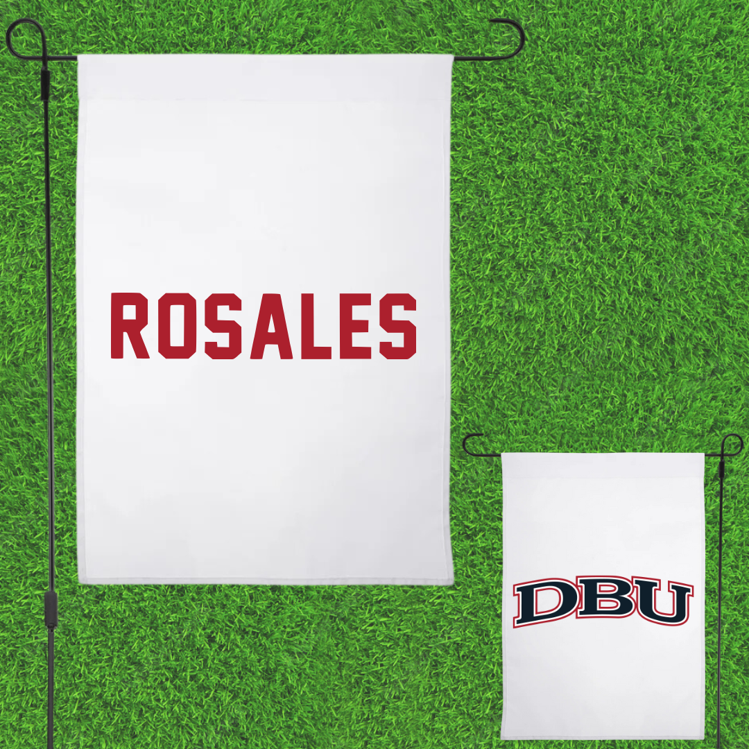 Dallas Baptist University Tennis White Garden Flag - Fabian Rosales