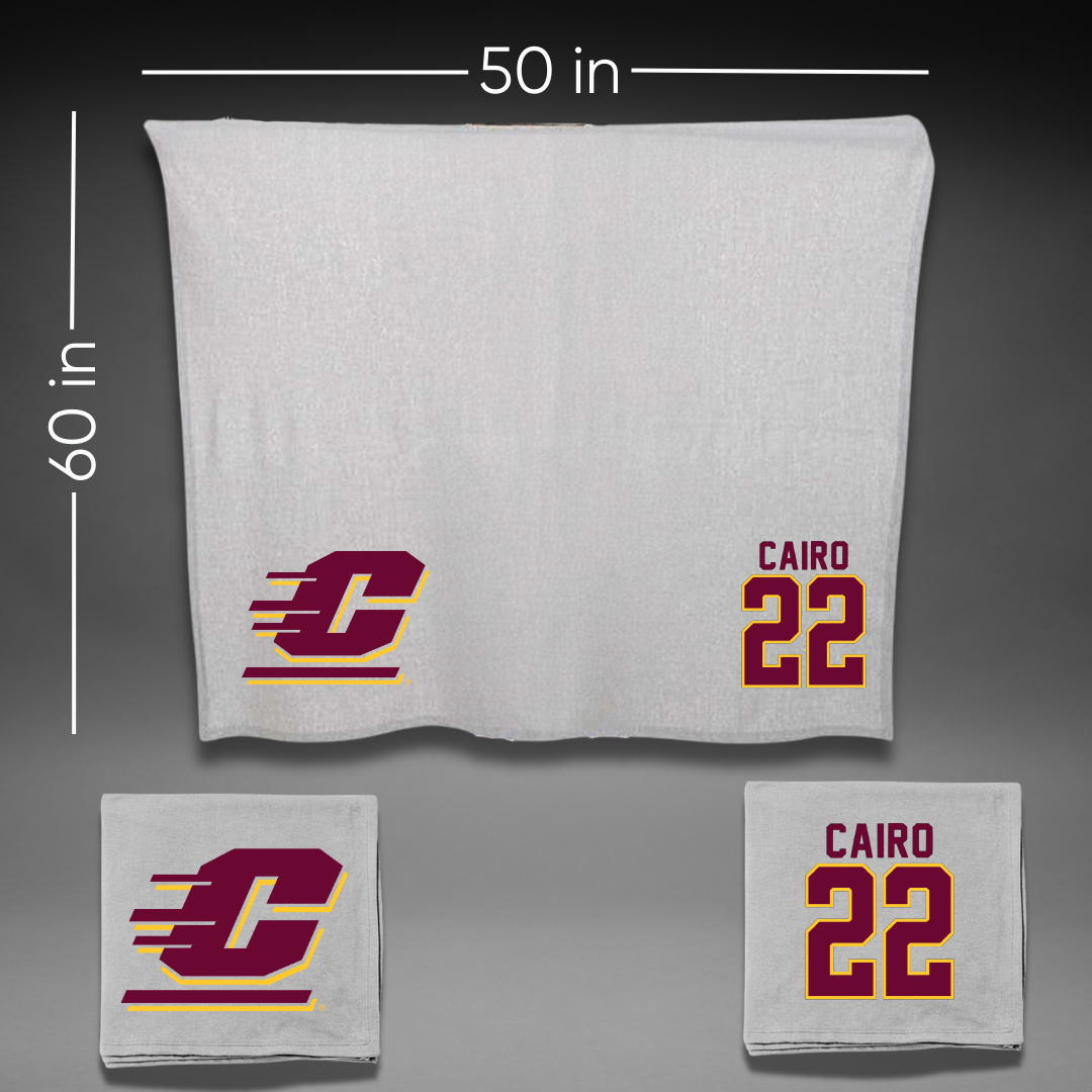 Central Michigan University Softball Gray Blanket - #22 Rachel Cairo