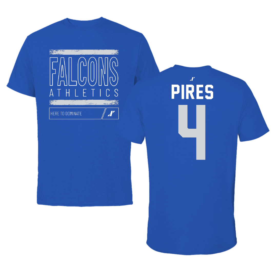Albertus Magnus College Soccer Blue Dominate Tee - #4 Phillip Pires