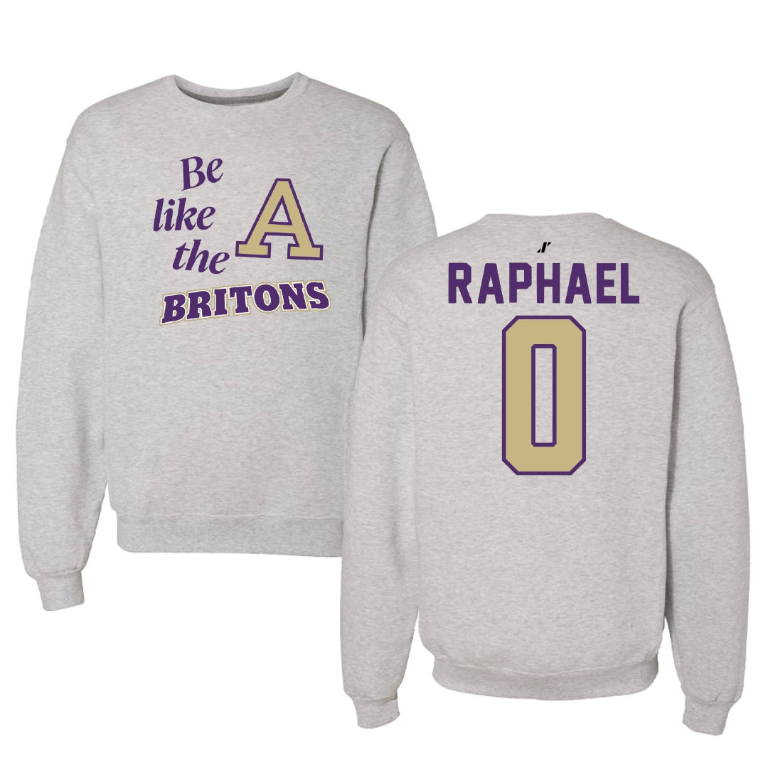 Albion College Football Light Gray Be Like Us Crewneck - #0 Mitch Raphael