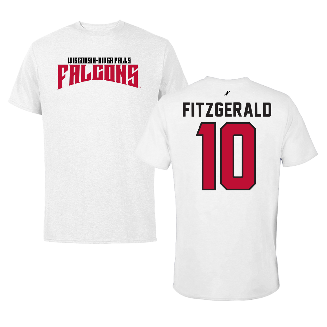 University of Wisconsin-River Falls Football White Classic Performance Tee - #10 Cade Fitzgerald