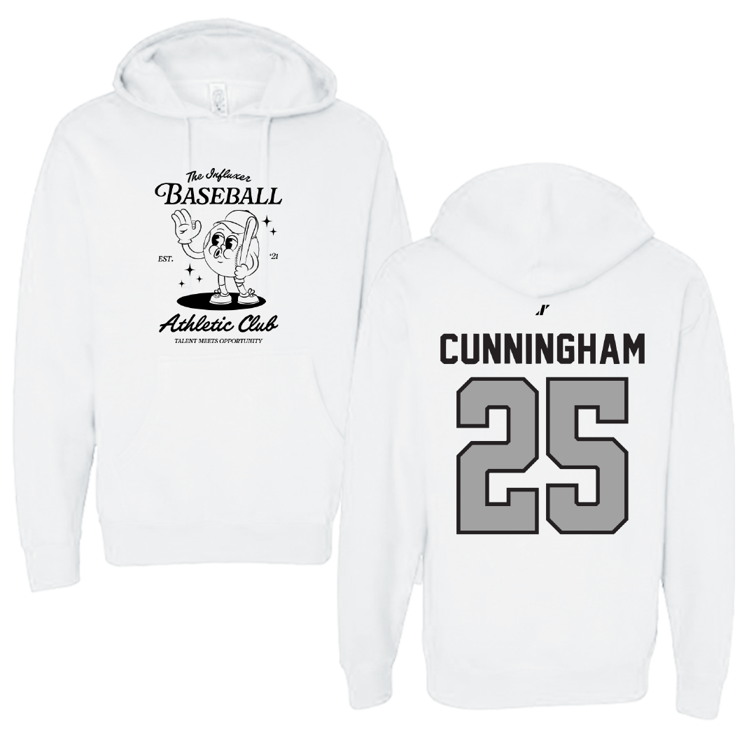 Baseball White Influxer Athletic Club Hoodie - #25 Dylan Cunningham