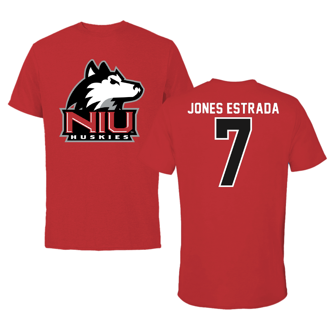 Northern Illinois University Softball Red Tee - #7 Trinity Jones Estrada