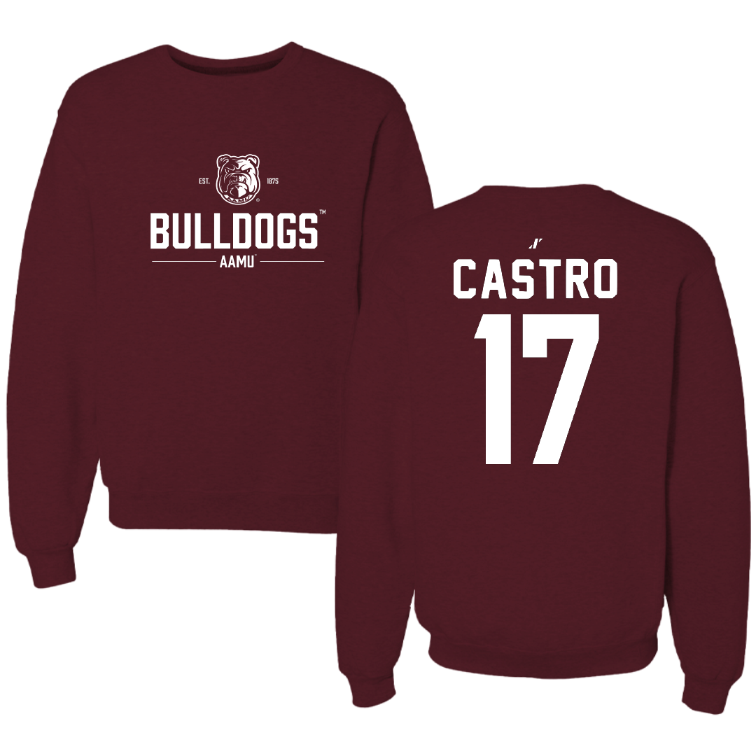 Alabama A&M University Baseball Maroon General Crewneck - #17 Isaac Castro