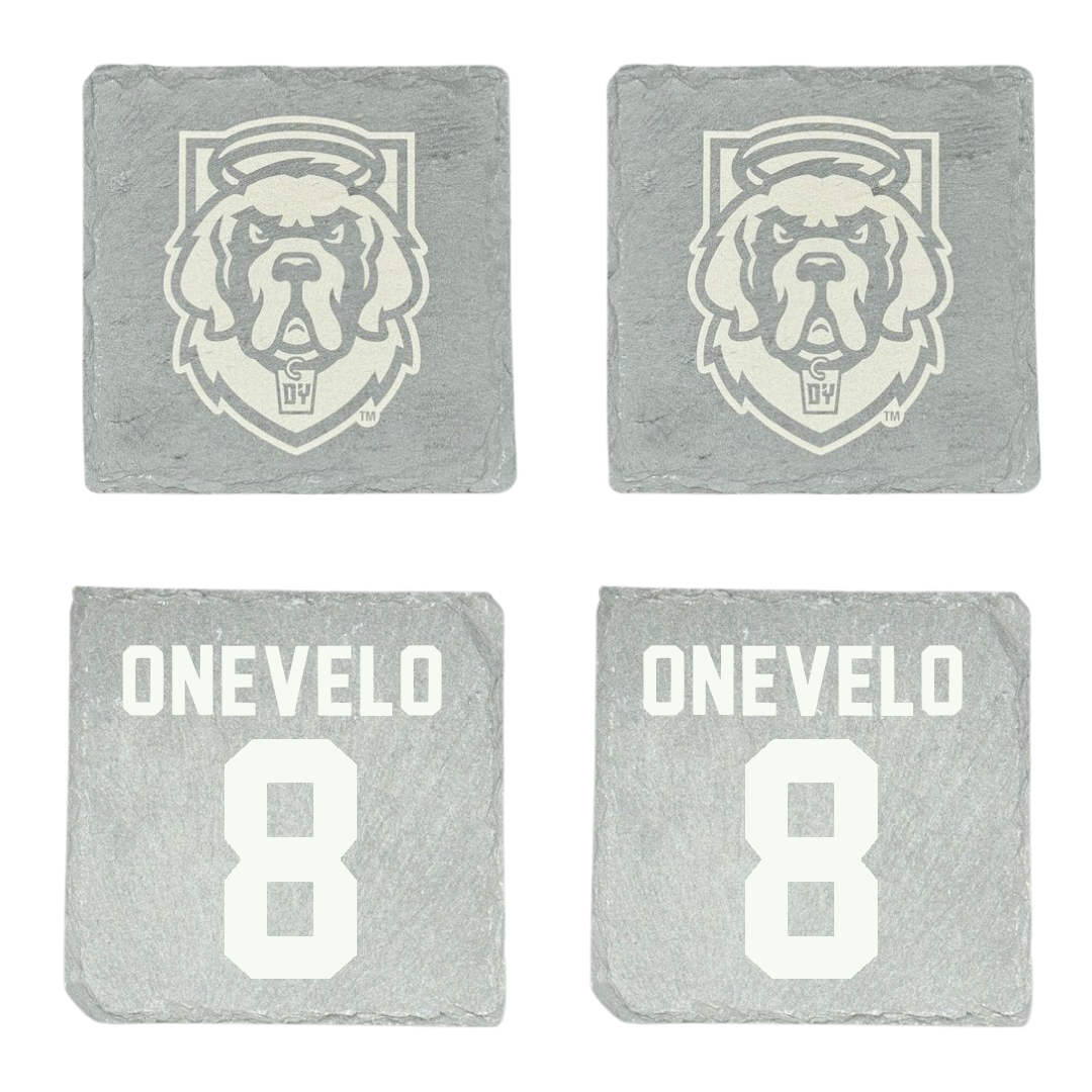 D'Youville University Baseball Stone Coaster (4 Pack)  - #8 Derek Onevelo