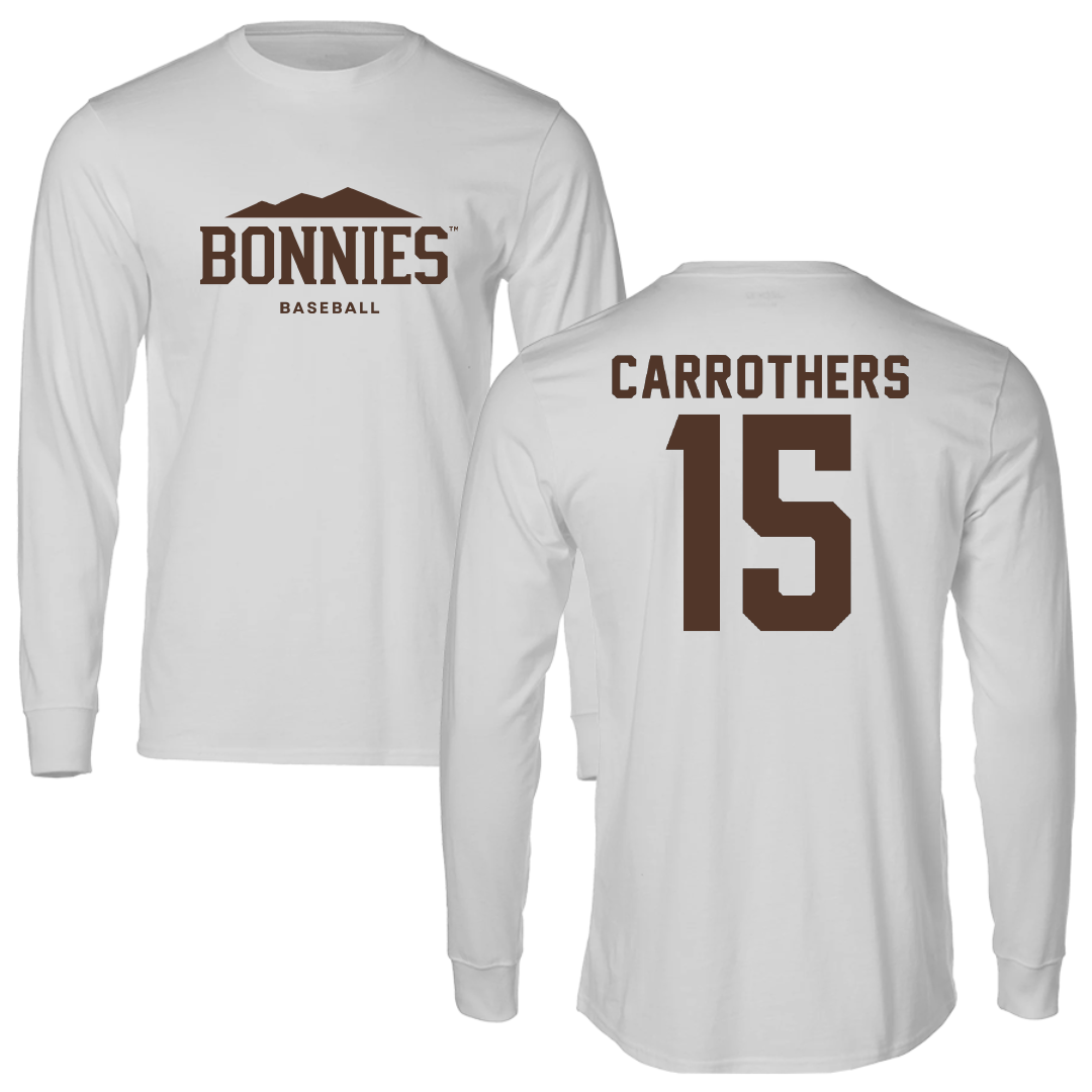 St. Bonaventure University Baseball Light Gray Performance Long Sleeve - #15 Brian Carrothers