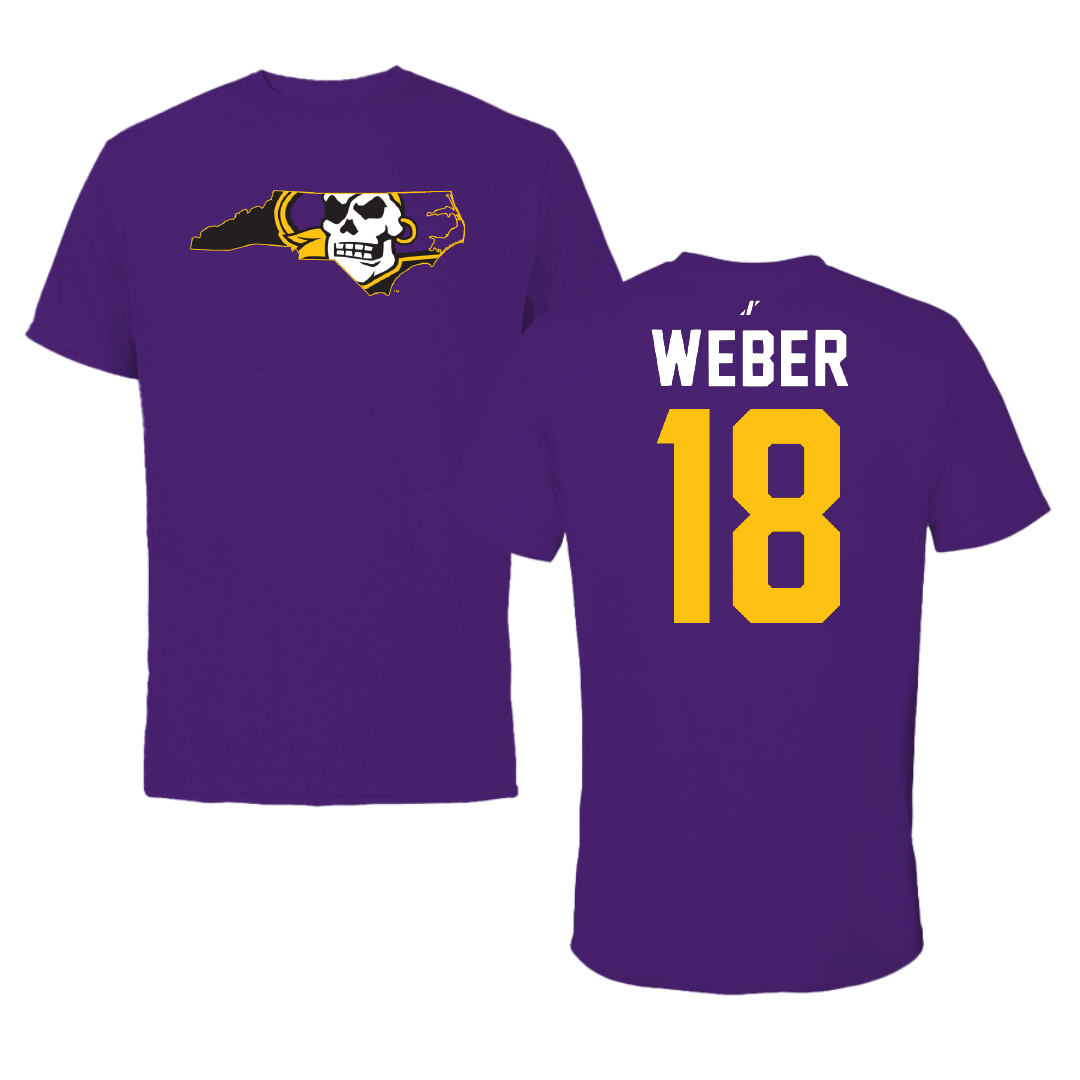 East Carolina University Softball Purple State Performance Tee - #18 Michaela Weber