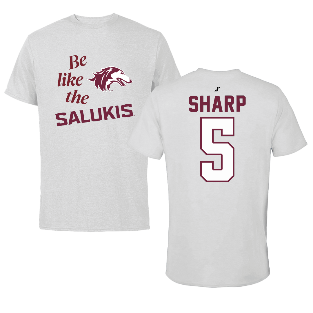 Southern Illinois University at Carbondale Basketball Light Gray Be Like Us Tee - #5 Sheridan Sharp