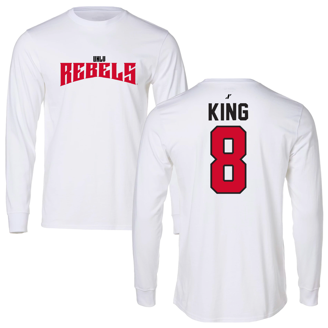 University of Nevada-Las Vegas Volleyball White Classic Long Sleeve - #8 Caleigh King