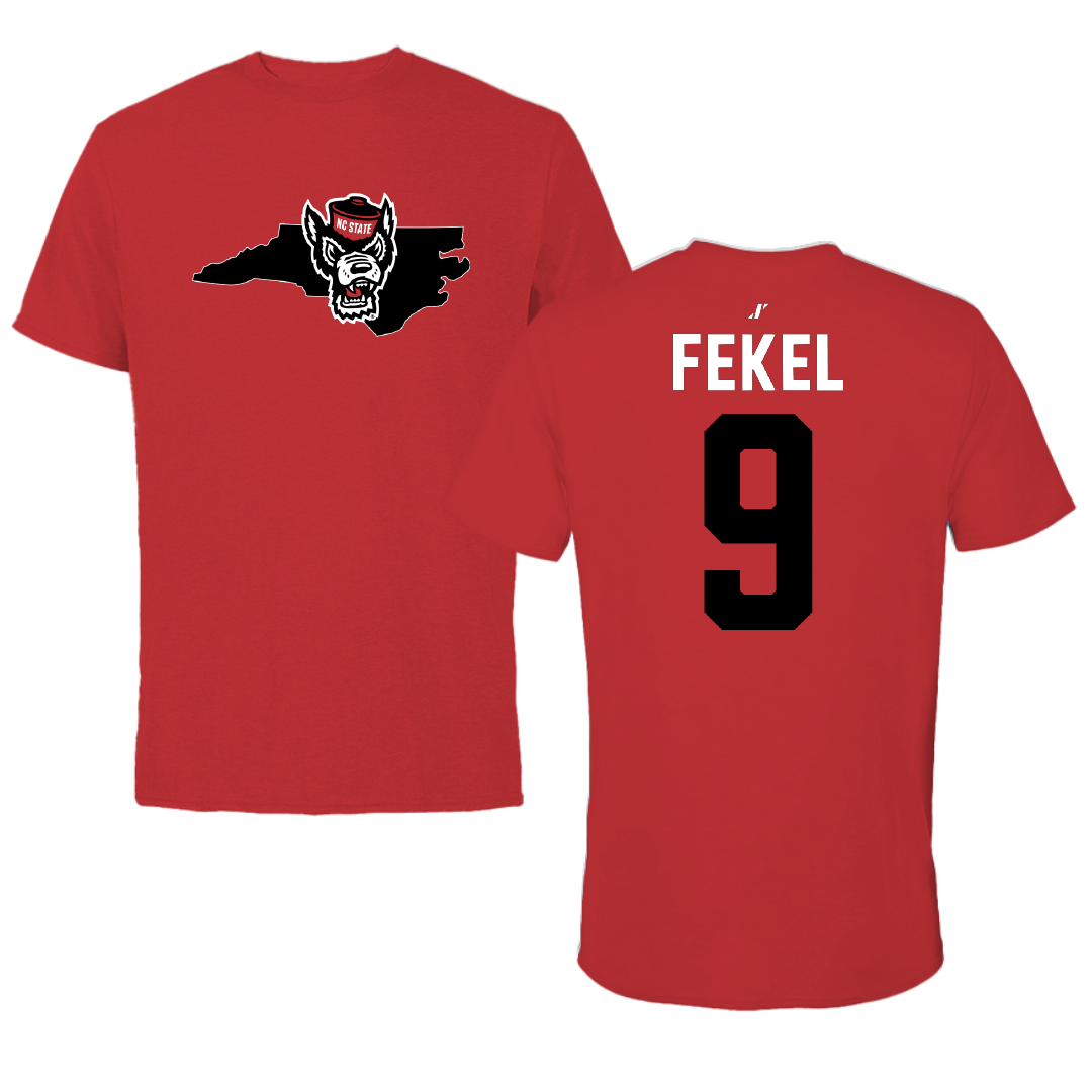 North Carolina State University Softball Red State Performance Tee - #9 Kayla Fekel
