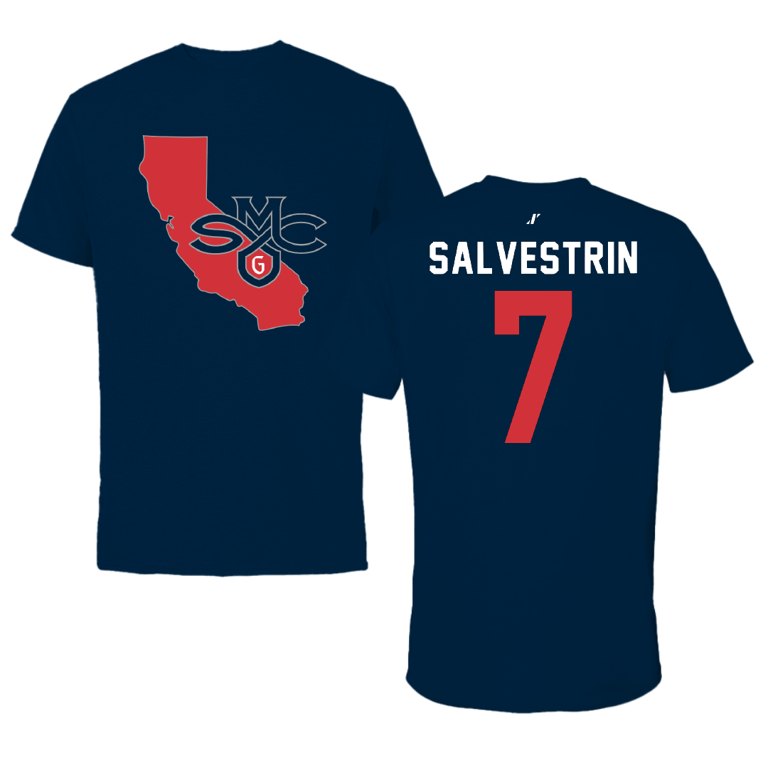 Saint Mary's College of California Soccer Navy State Tee - #7 Tessa Salvestrin
