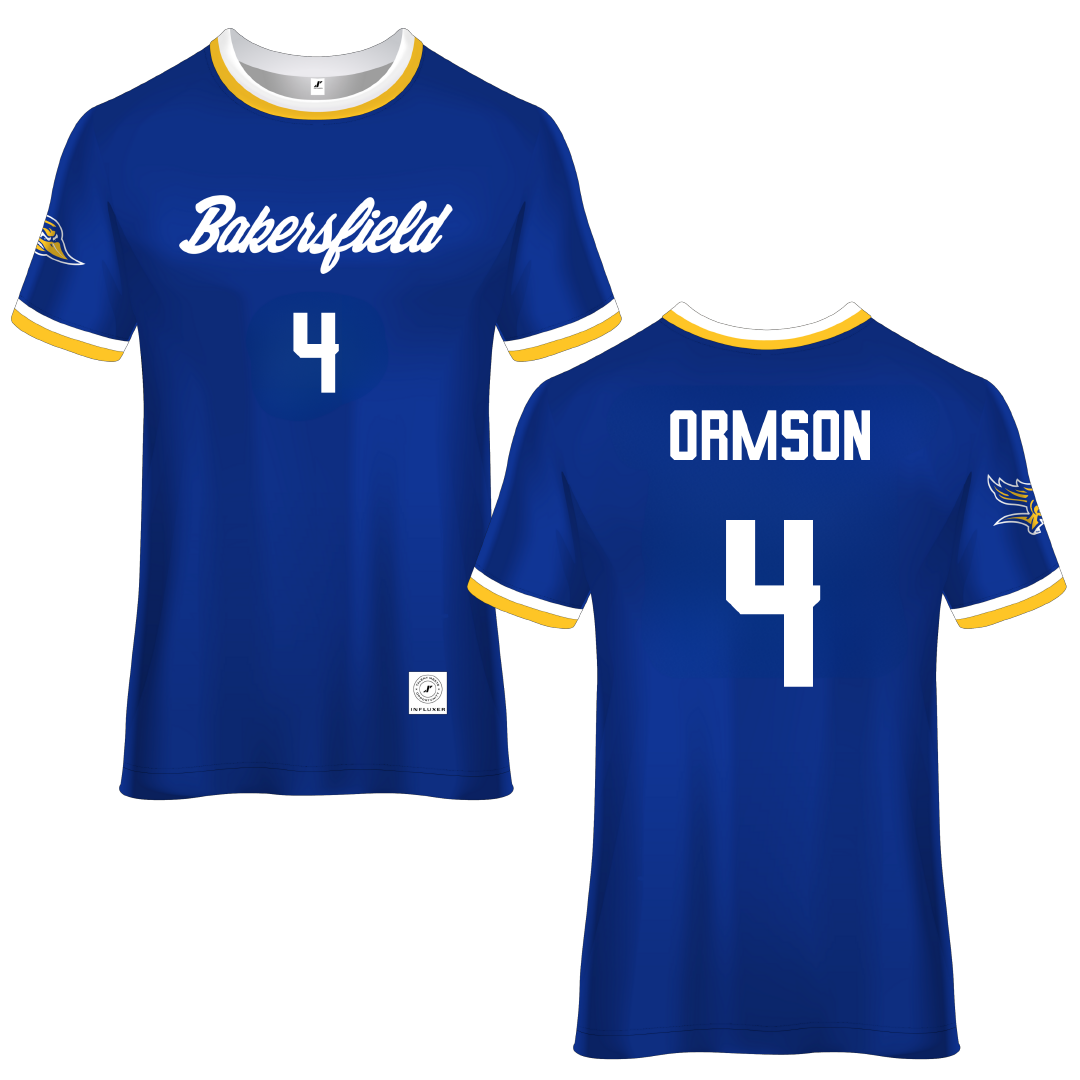 California State University-Bakersfield Blue Soccer Jersey - #4 Megan Ormson