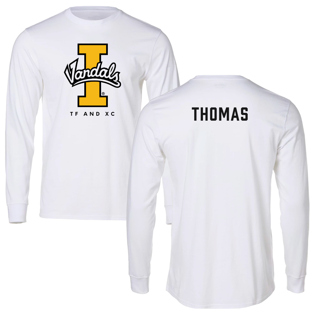 University of Idaho TF and XC White Vandals Performance Long Sleeve - Reid Thomas