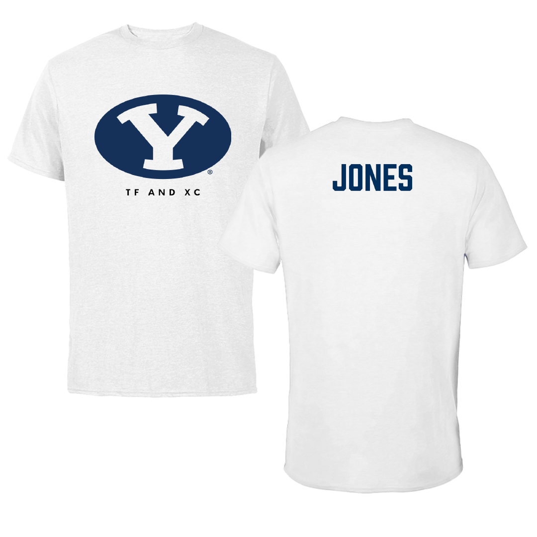 Brigham Young University TF and XC White Performance Tee - Lainey Jones