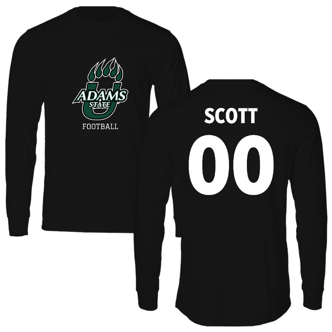 Adams State University Football Black State Long Sleeve - #00 Antwan Scott