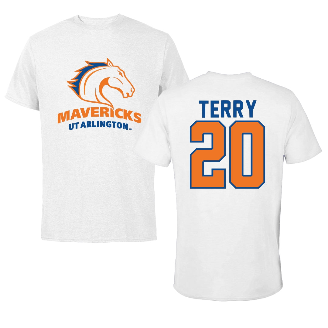 University of Texas at Arlington Softball White Performance Tee - #20 Alyssa Terry