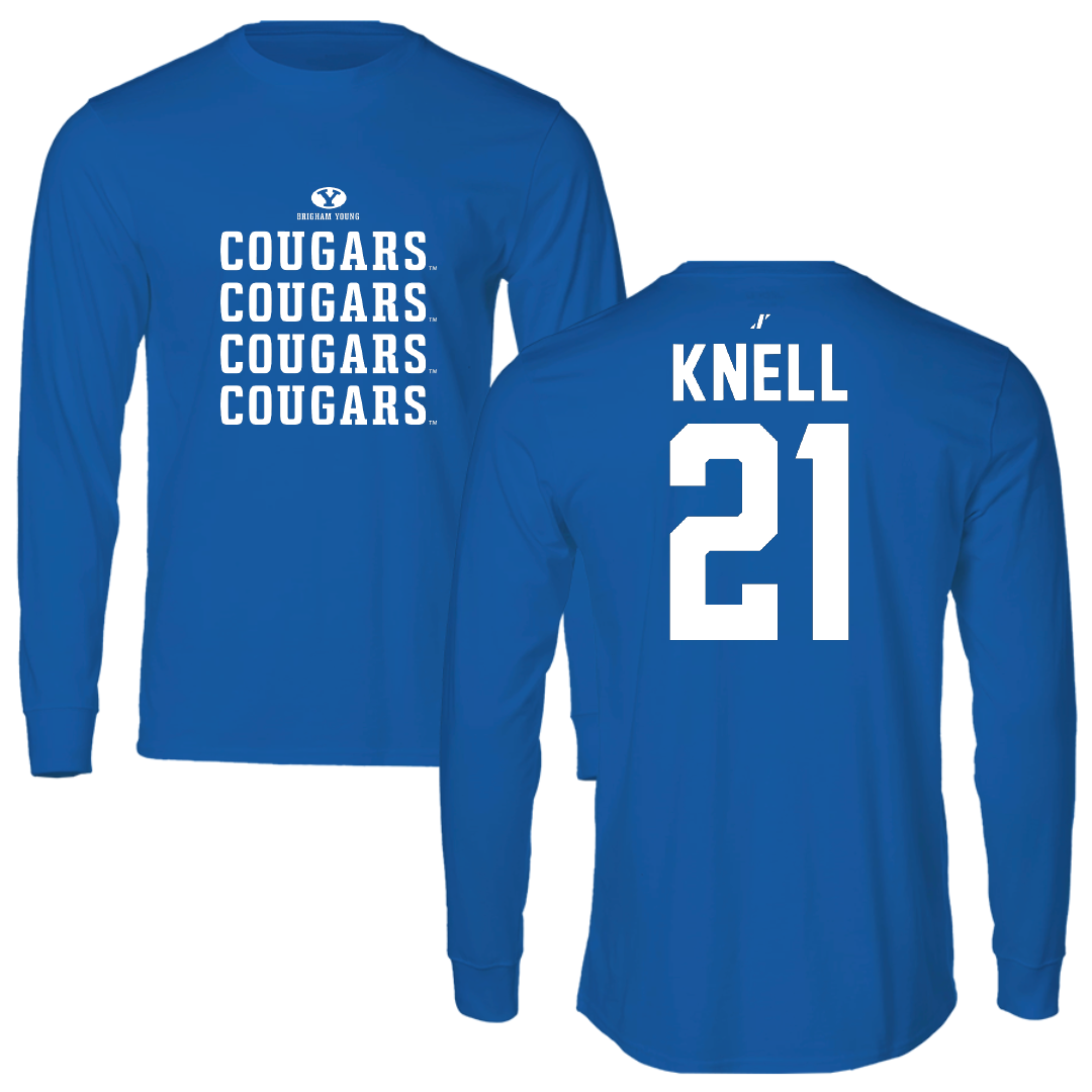 Brigham Young University Basketball Blue General Long Sleeve - #21 Trevin Knell