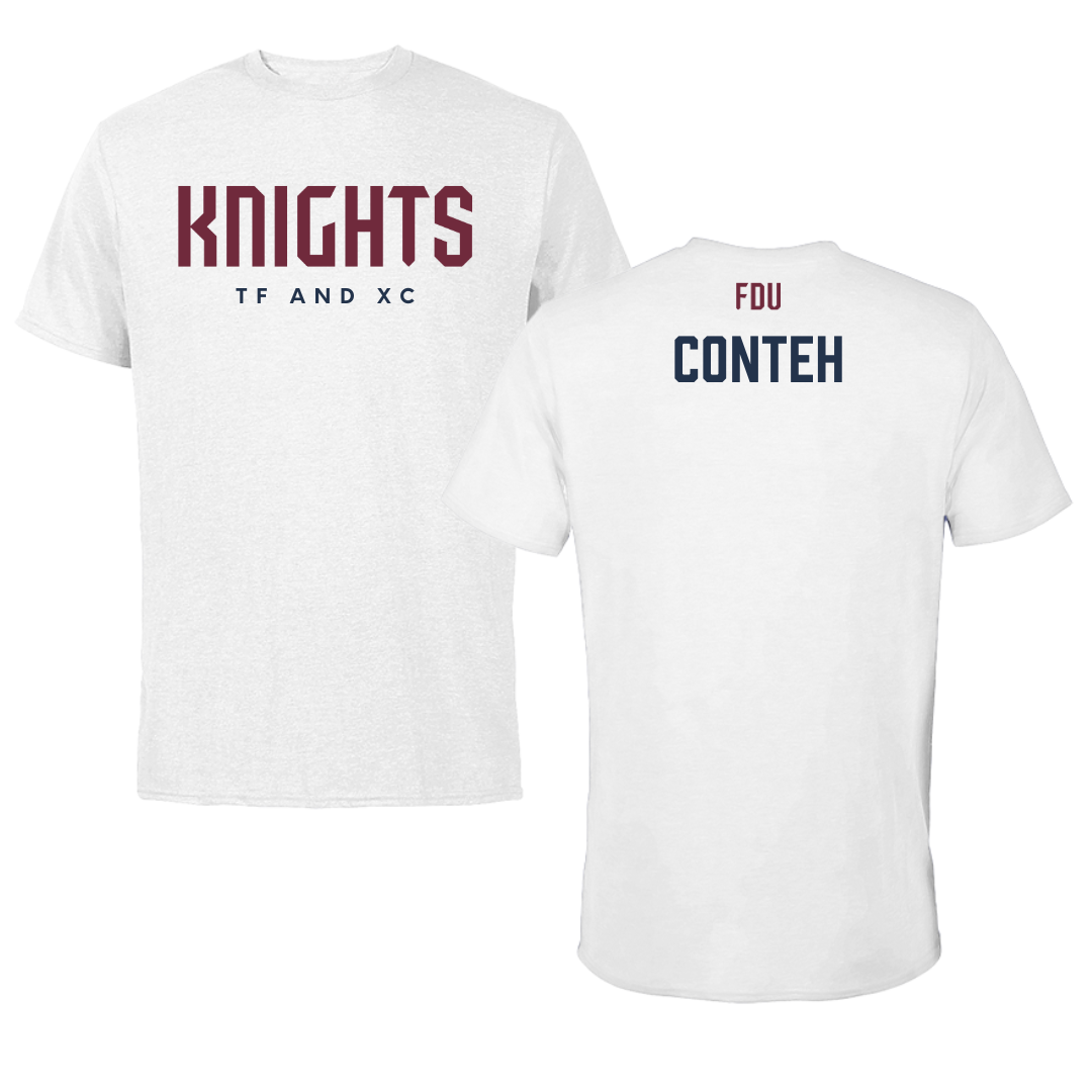 Fairleigh Dickinson University-Metropolitan Campus TF and XC White Tee - Ekuyami Conteh