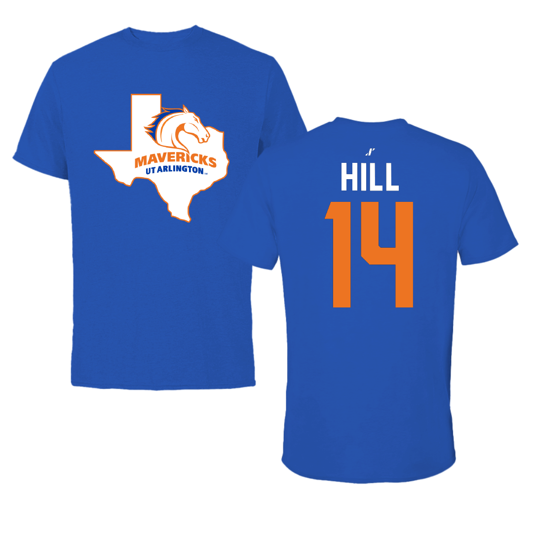 University of Texas at Arlington Baseball Blue State Performance Tee - #14 Jackson Hill