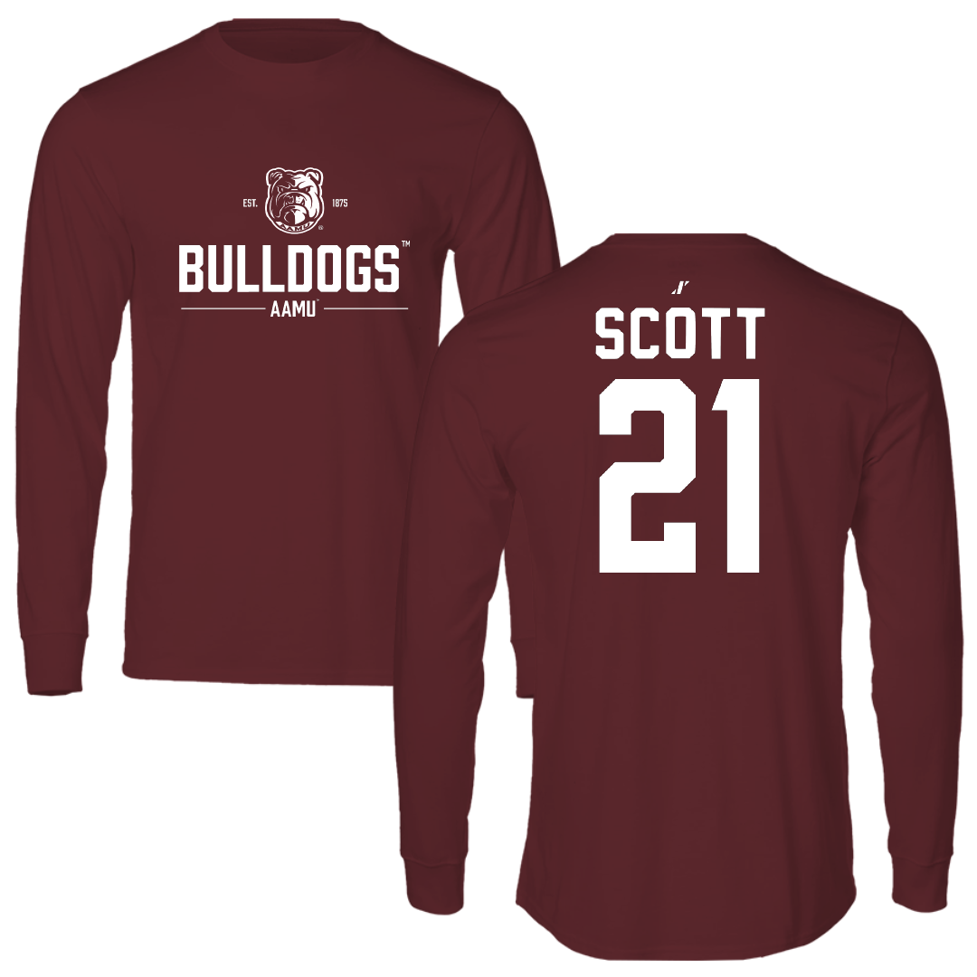 Alabama A&M University Softball Maroon General Performance Long Sleeve - #21 Paige Scott