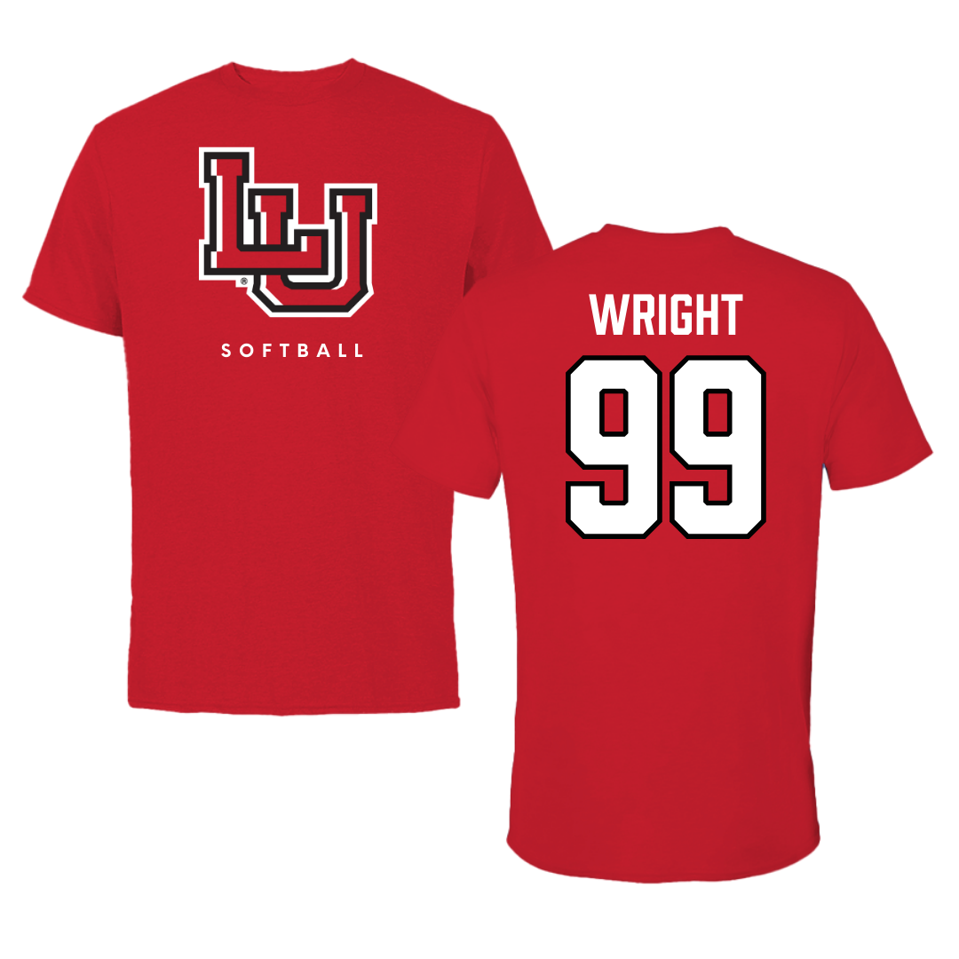Lamar University Softball Red Performance Tee - #99 Makenzie Wright