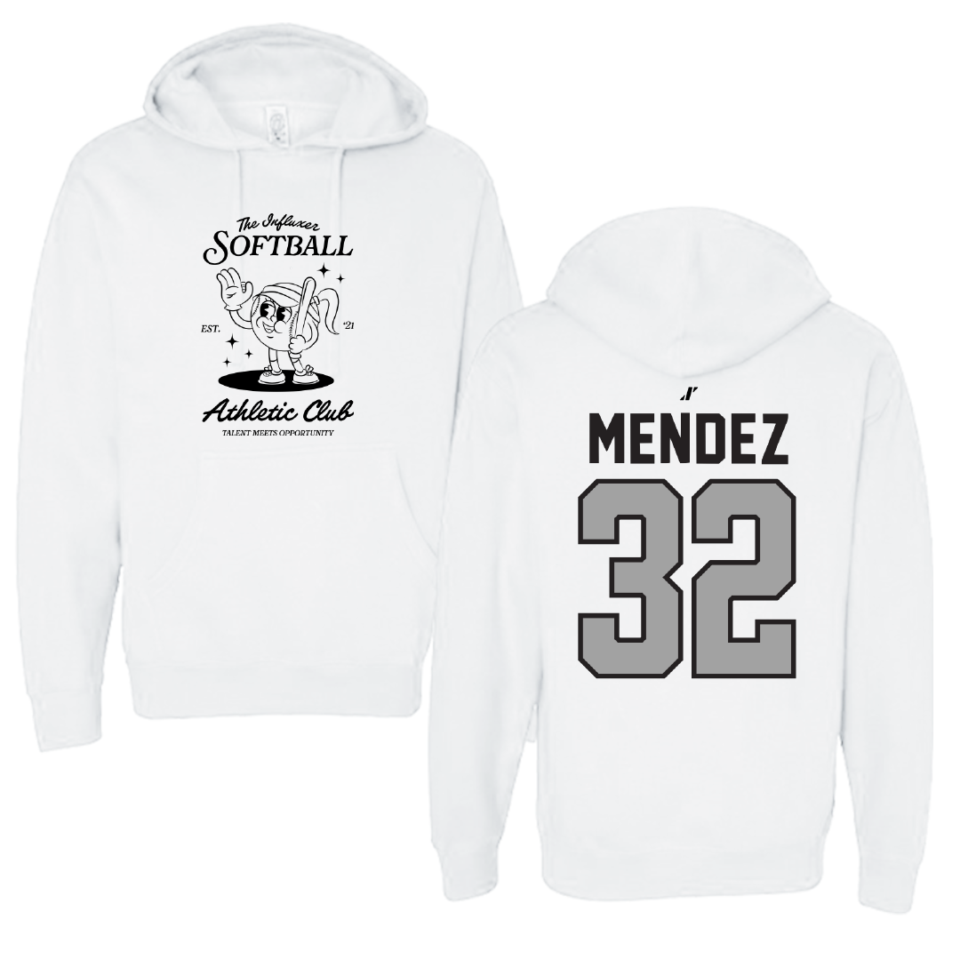 Softball White Influxer Athletic Club Hoodie - #32 Natasha Mendez