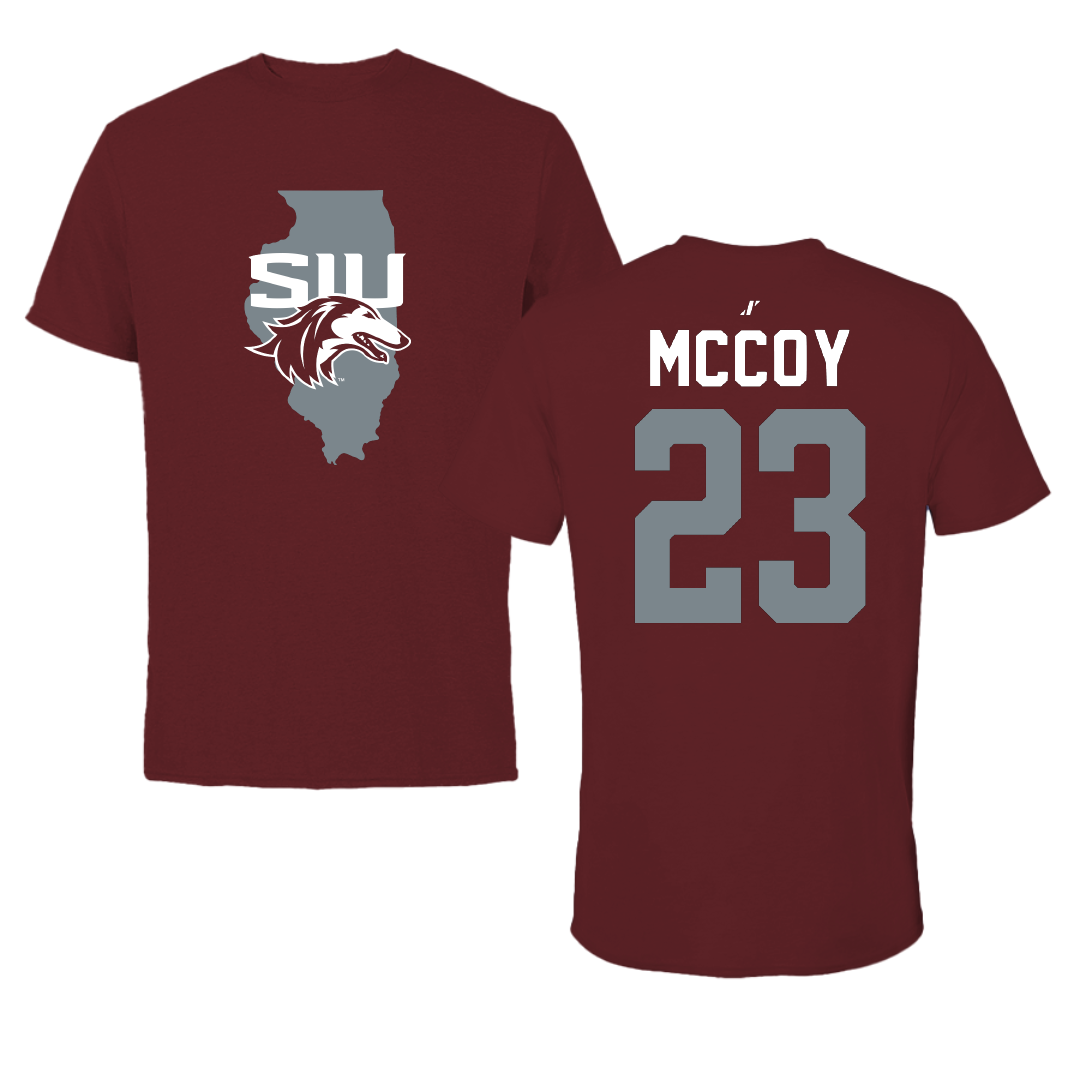 Southern Illinois University at Carbondale Baseball Maroon State Tee - #23 Jackson McCoy