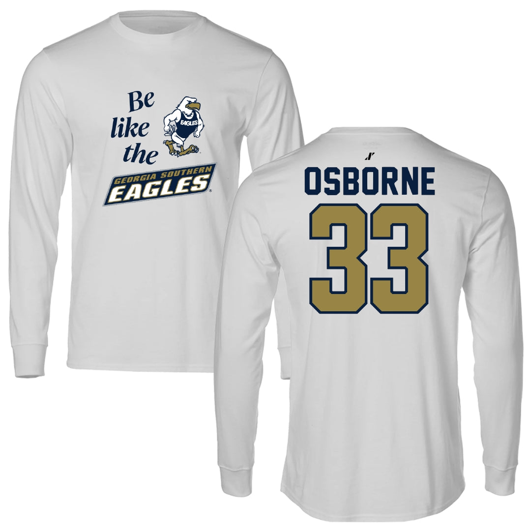 Georgia Southern University Baseball Light Gray Be Like Us Long Sleeve - #33 Sawyer Osborne