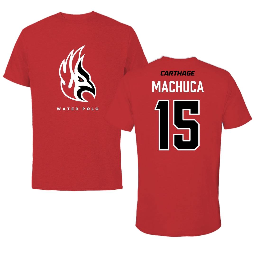 Carthage College Water Polo Red Tee - #15 Kaylin Machuca