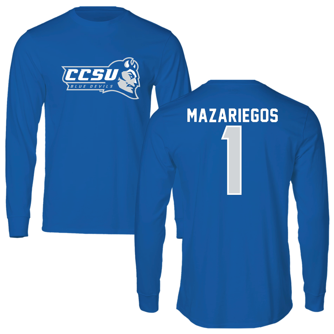 Central Connecticut State University Lacrosse Blue Devils Performance Long Sleeve - #1 Krista Mazariegos
