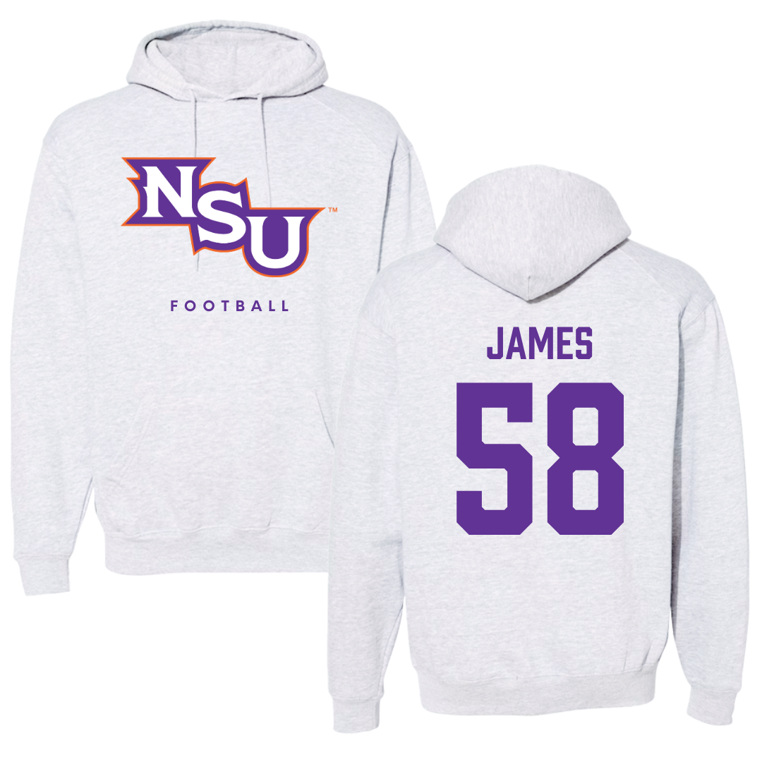 Northwestern State University Football Gray Hoodie - #58 Coby James