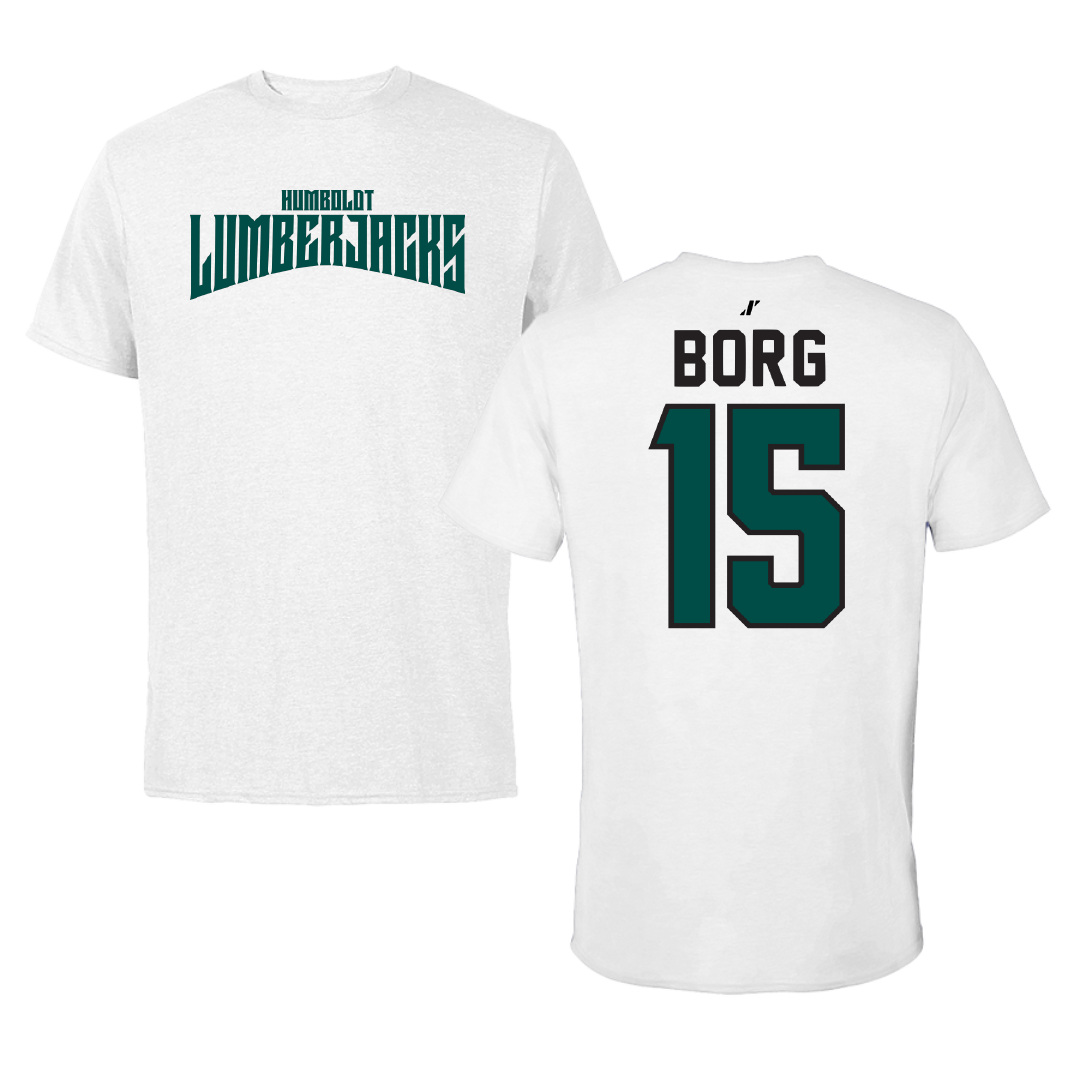 Cal Poly Humboldt Soccer White Classic Tee - #15 Abigail Borg