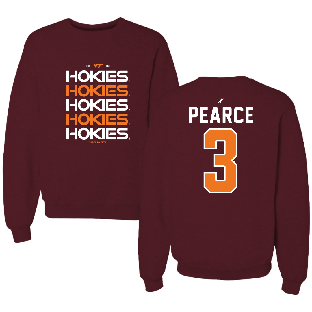 Virginia Tech Volleyball Maroon General Crewneck - #3 Hailey Pearce